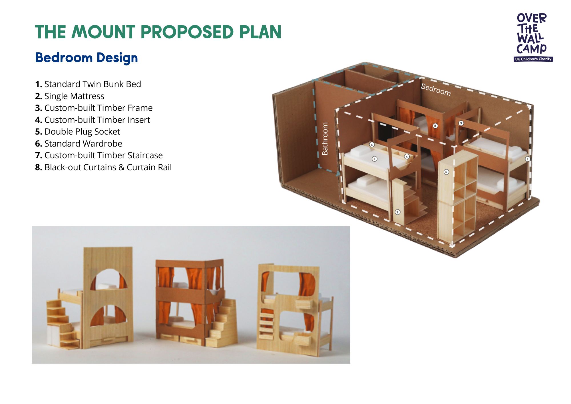 Concept designs for bedrooms in The Mount at Ockbrook School