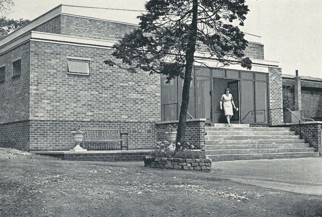 Black and white image of Birtill Hall at the former Ockbrook School, Derbyshire