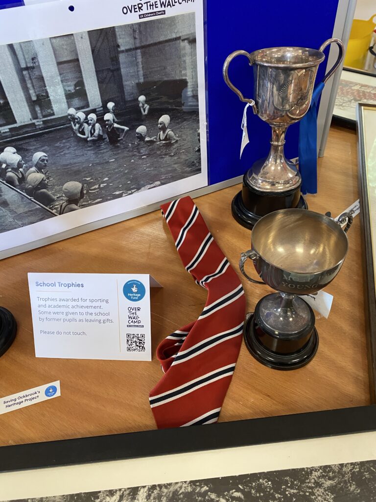 Ockbrook School memorabilia including a school tie